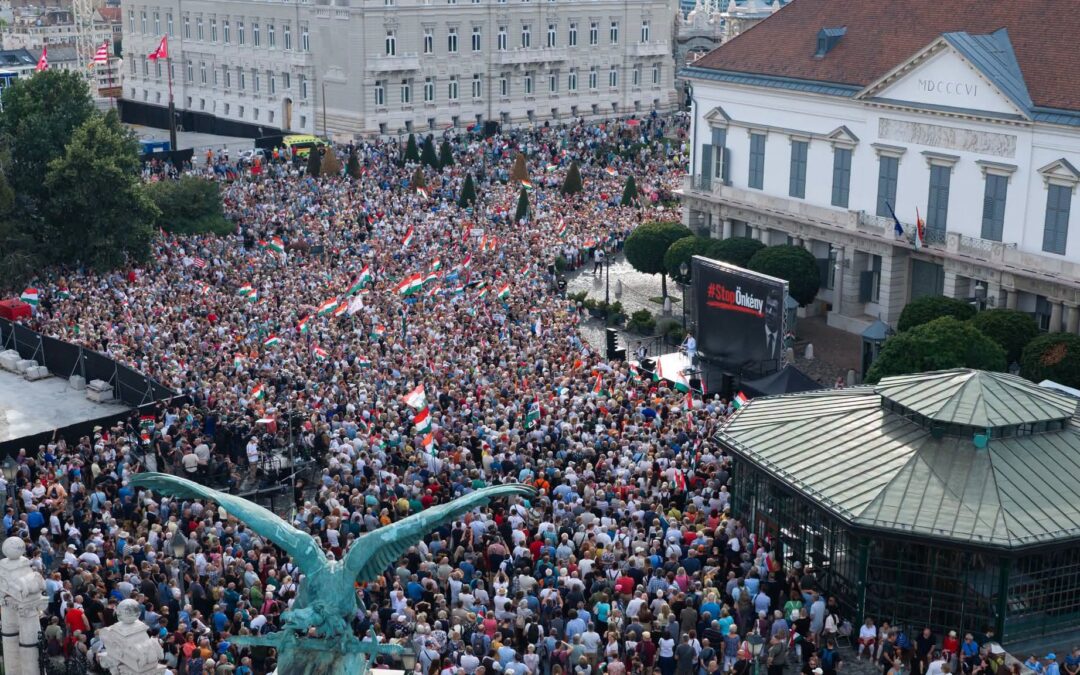 „Nem kell félni a zsebdiktátortól” – Sulyok Tamás mellett demonstrált a Fidesz